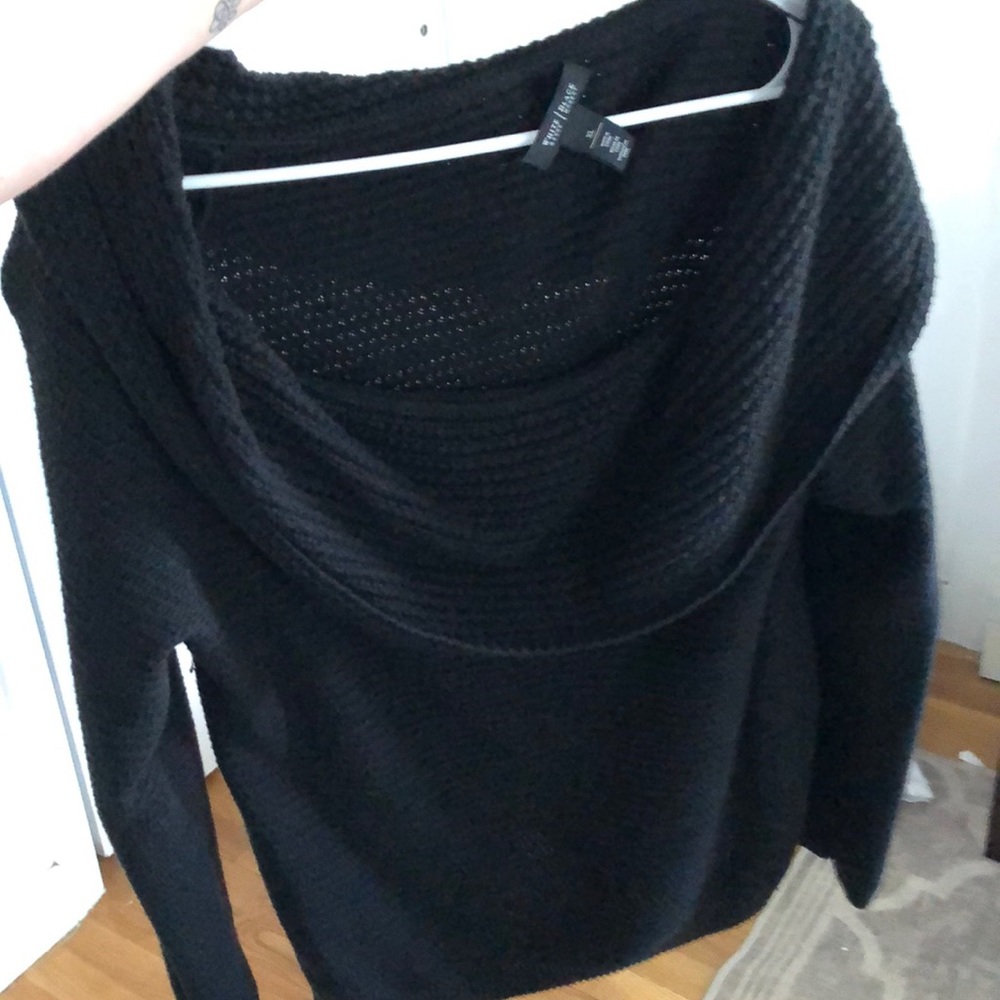 Black off the shoulder sweater